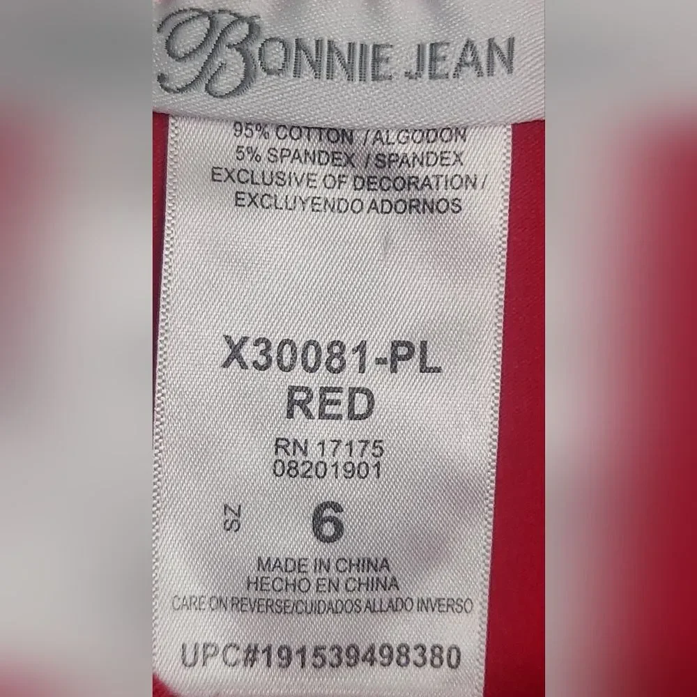 Rare Editions Set&Bonnie Jean T-shirt Girl 6X&6 Red Reindeer Polka Dots Leggins